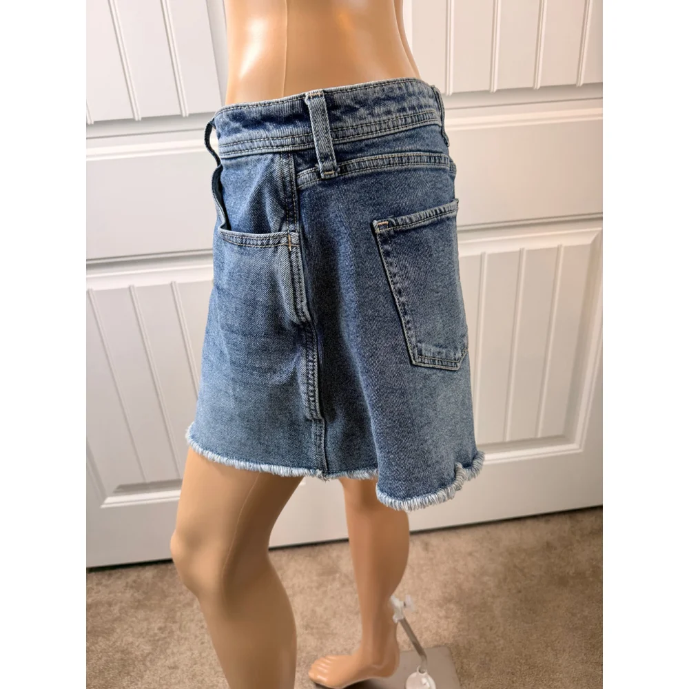 Woman's Hollister Blue Curvy High-Rise Vintage Stretch Cutoff Jean Shorts 13 Y2K
